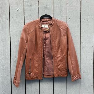 Bass and Co brown leather jacket